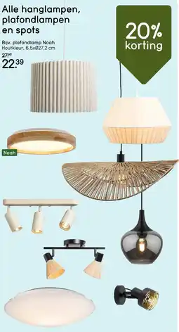 Leen Bakker Alle hanglampen, plafondlampen en spots aanbieding