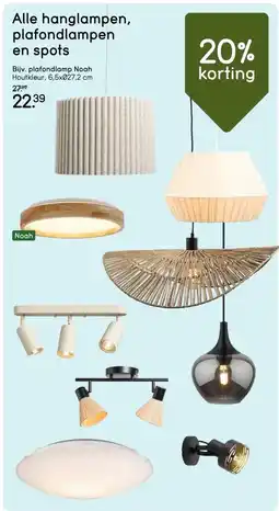 Leen Bakker Alle hanglampen, plafondlampen en spots aanbieding