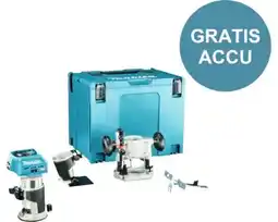 Hornbach MAKITA Accu boven- en kantenfrees XGT RT001GZ10 **gratis accu** aanbieding
