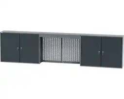 Hornbach KÜPPER Hangkast 240x60x20 cm antraciet-grijs (4 deuren, 4 planken, 36 bakjes) aanbieding