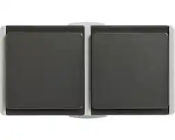 Hornbach Opbouw wandcontactdoos (wcd) 2-voudig RA IP54 lichtgrijs/donkergrijs Spatwaterdicht aanbieding