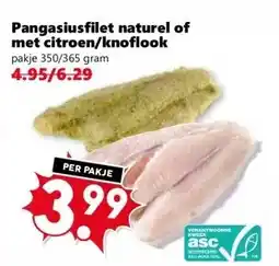 CoopCompact Pangasiusfilet naturel of met citroen/knoflook aanbieding