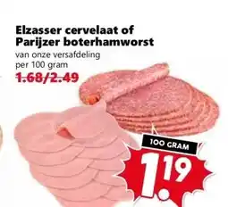 CoopCompact Elzasser cervelaat of Parijzer boterhamworst aanbieding