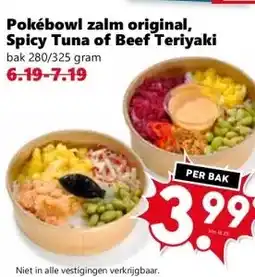 CoopCompact Pokébowl zalm original, Spicy Tuna of Beef Teriyaki aanbieding