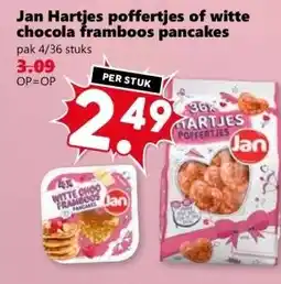 CoopCompact Jan Hartjes poffertjes of witte chocola framboos pancakes aanbieding