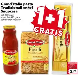 CoopCompact Grand'Italia pasta Tradizionali en/of Sugocasa aanbieding