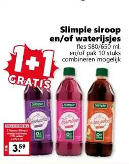 Coop Slimpie siroop en/of waterijsjes aanbieding
