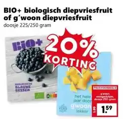 Coop BIO+ biologisch diepvriesfruit of g'woon diepvriesfruit aanbieding