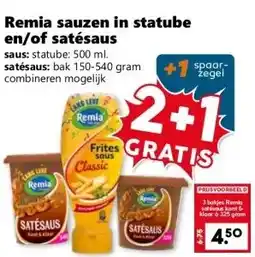 Coop Remia sauzen in statube en/of satésaus aanbieding