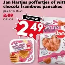 Coop Jan Hartjes poffertjes of witte chocola framboos pancakes aanbieding