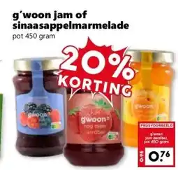 Coop g'woon jam of sinaasappelmarmelade aanbieding