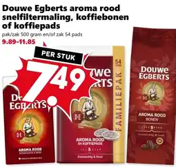 Coop Douwe Egberts aroma rood snelfiltermaling, koffiebonen aanbieding