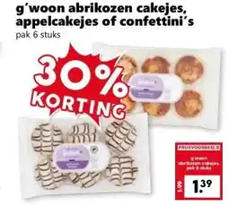 Coop g'woon abrikozen cakejes, appelcakejes of confettini's aanbieding
