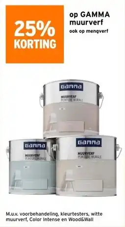 GAMMA op GAMMA muurverf ook op mengverf aanbieding