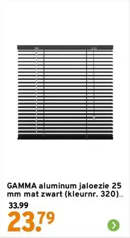 GAMMA GAMMA aluminum jaloezie 25 mm mat zwart (kleurnr. 320) 60x180 cm (bxh) aanbieding