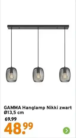 GAMMA GAMMA Hanglamp Nikki zwart Ø13,5 cm aanbieding