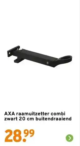 GAMMA AXA raamuitzetter combi zwart 20 cm buitendraaiend aanbieding