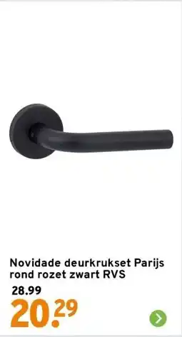 GAMMA Novidade deurkrukset Parijs rond rozet zwart RVS aanbieding