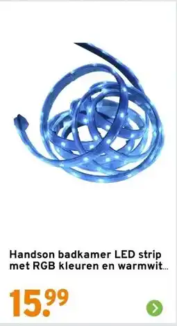 GAMMA Handson badkamer LED strip met RGB kleuren en warmwit IP23 3 meter incl. afstandsbediening aanbieding