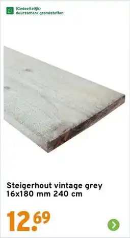 GAMMA Steigerhout vintage grey 16x180 mm 240 cm aanbieding