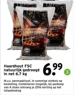 GAMMA Haardhout FSC natuurlijk gedroogd in net 6.7 kg aanbieding