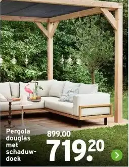 GAMMA Pergola douglas met schaduw- doek aanbieding