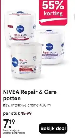 Etos NIVEA Repair & Care potten aanbieding