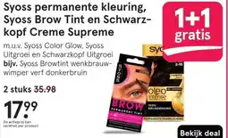 Etos Syoss permanente kleuring, Syoss Brow Tint en Schwarz- kopf Creme Supreme aanbieding