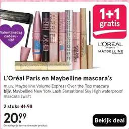 Etos L'Oréal Paris en Maybelline mascara's aanbieding