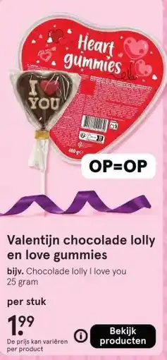 Etos Valentijn chocolade lolly en love gummies aanbieding