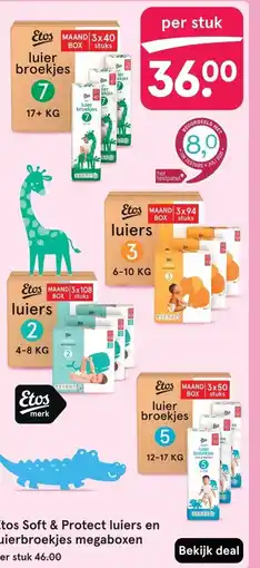 Etos Etos Soft & Protect luiers en luierbroekjes megaboxen aanbieding