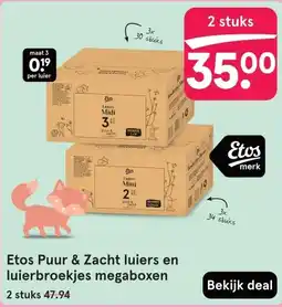 Etos Etos Puur & Zacht luiers en luierbroekjes megaboxen aanbieding