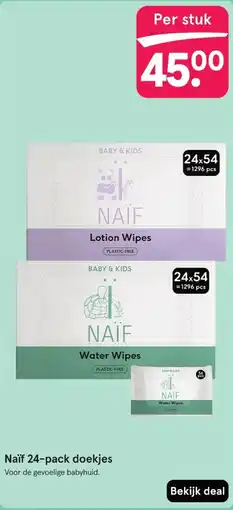 Etos Naïf 24-pack doekjes aanbieding