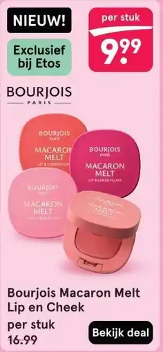 Etos Bourjois Macaron Melt Lip en Cheek aanbieding