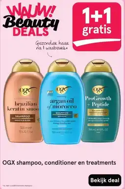 Etos OGX shampoo, conditioner en treatments aanbieding
