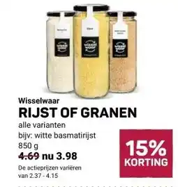Ekoplaza Wisselwaar RIJST OF GRANEN aanbieding