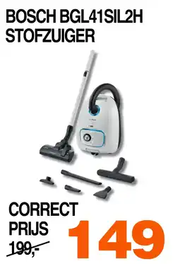 Correct BOSCH BGL41SIL2H STOFZUIGER aanbieding