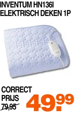Correct INVENTUM HN1361 ELEKTRISCH DEKEN 1P aanbieding