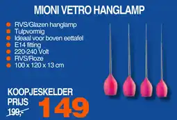 Correct MIONI VETRO HANGLAMP aanbieding