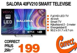 Correct SALORA 40FV210 SMART TELEVISIE aanbieding