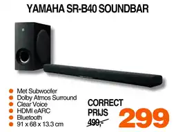 Correct YAMAHA SR-B40 SOUNDBAR aanbieding