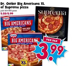Boon`s Markt Dr. Oetker Big Americans XL of Suprema pizza aanbieding