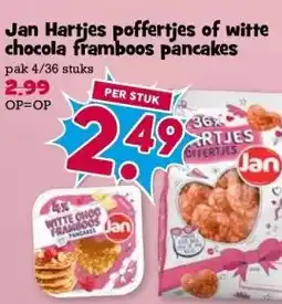 Boon`s Markt Jan Hartjes poffertjes of witte chocola framboos pancakes aanbieding