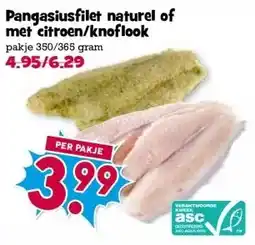 Boon`s Markt Pangasiusfilet naturel of met citroen/knoflook aanbieding