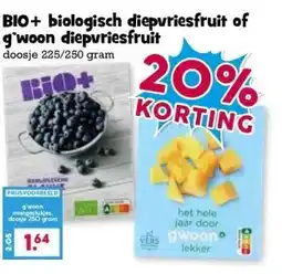 Boon`s Markt BIO+ biologisch diepvriesfruit of g'woon diepvriesfruit aanbieding