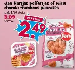 Boon`s Markt Jan Hartjes poffertjes of witte chocola framboos pancakes aanbieding