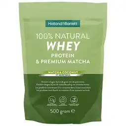 Holland & Barrett Holland & Barrett 100% Natural Whey Protein & Premium Matcha - 500g aanbieding