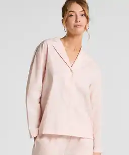 Hunkemoller Hunkemöller Pyjamatop Katoen Poplin Roze aanbieding