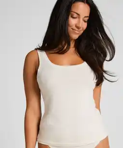 Hunkemoller Hunkemöller Singlet Tanktop van zachte katoen Beige aanbieding