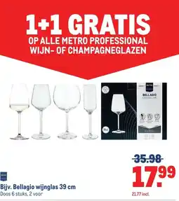 Makro OP ALLE METRO PROFESSIONAL WIJN-OF CHAMPAGNEGLAZEN aanbieding